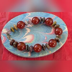 Elegant Red Beaded Bracelet